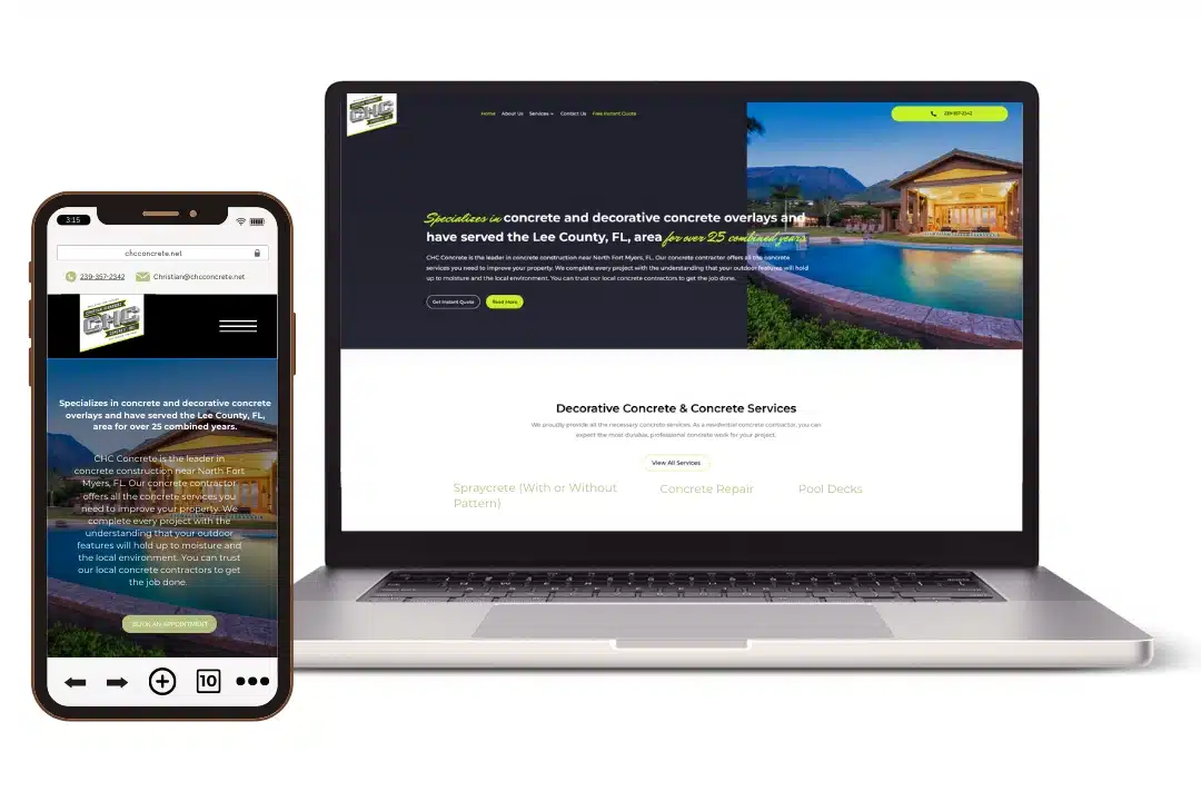 chcconcrete.net mobile & laptop 